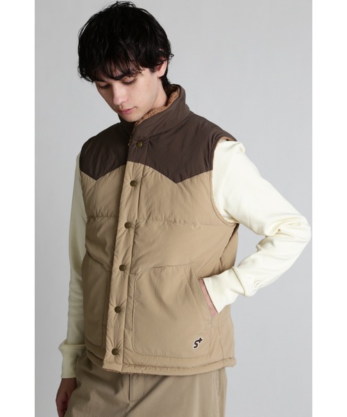 S+ ベスト ジレ 「S＋(エスプラス)」リバーシブルボアベスト メンズ