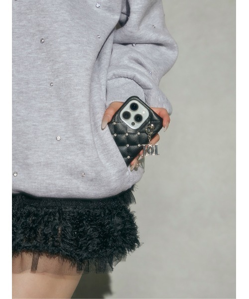 Darich（ダーリッチ） スマホケース キルティングビジューDDチャーム