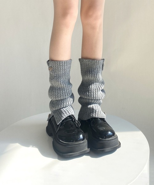 mosox レッグウォーマー 「MOSOX」木製ボタン付きレッグウォーマー