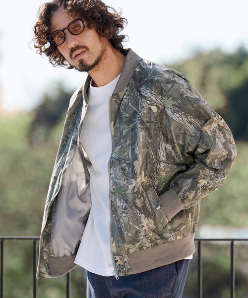 CAMBIO（カンビオ） ナイロンジャケット mj11315- カモフラージュ総柄