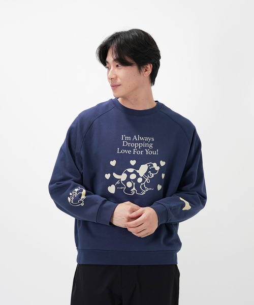 トレーナー スウェット “CAT”＆“DOG” Midori Nakajima 裏起毛ラグラン