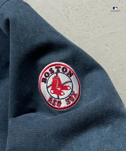 Perushu ブルゾン アウター × MLB コラボ中綿キルティングダックフード