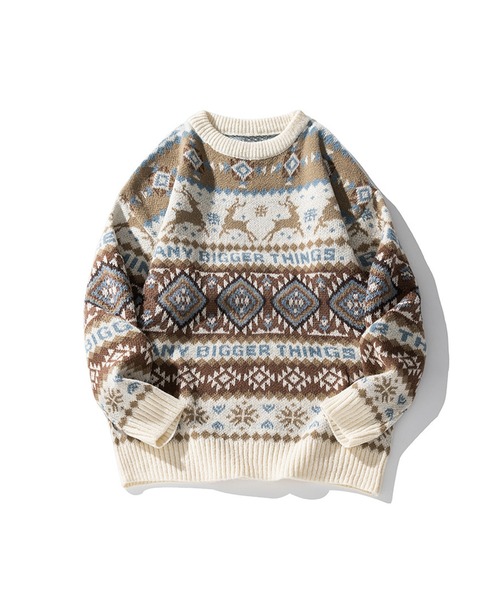 セーター ニット 「HOOK」ノルディック柄ニット メンズ レディース
