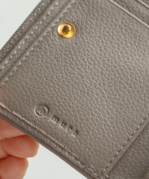 MURA（ムラ） 財布 シュリンクレザー ゴールドファスナー ボタン閉じ