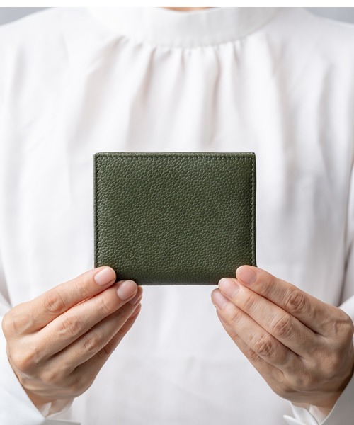 MURA（ムラ） 財布 シュリンクレザー ゴールドファスナー ボタン閉じ