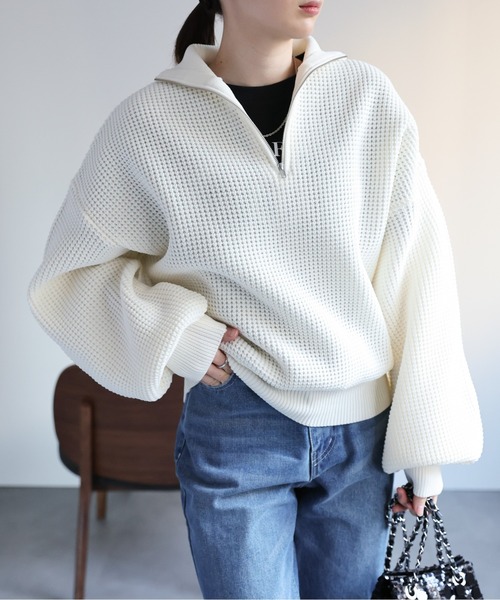 sakishimatokyo 「選べるサイズ」ハーフジップニット レディース