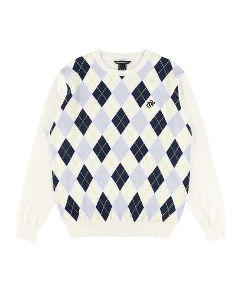 ZOY（ゾーイ） セーター ニット MENS アーガイル 長袖プルオーバー