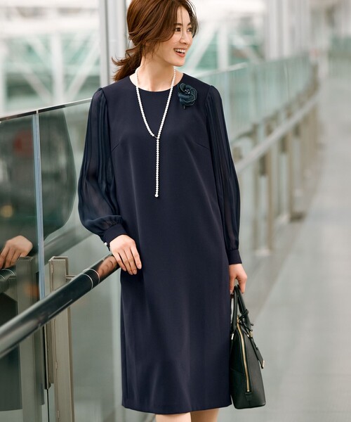 ワンピース 「セットアップ対応」トリアセダブルジョーゼット シフォン