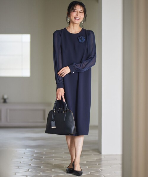 ワンピース 「セットアップ対応」トリアセダブルジョーゼット シフォン