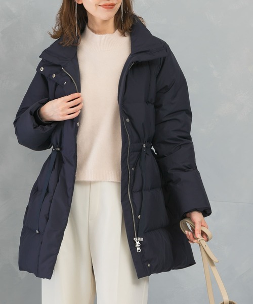 ダウンコート ダウンジャケット 撥水スタンドミドルダウンコート