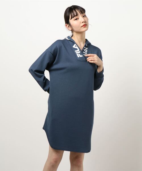 FILA（フィラ） ワンピース Vネックパーカーワンピース : ZOZOTOWN