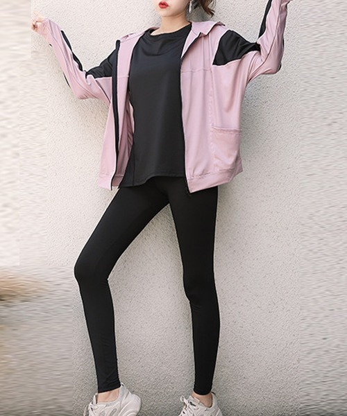 HYS SHOP レギンス スパッツ レディース バイカラーヨガフィットネス