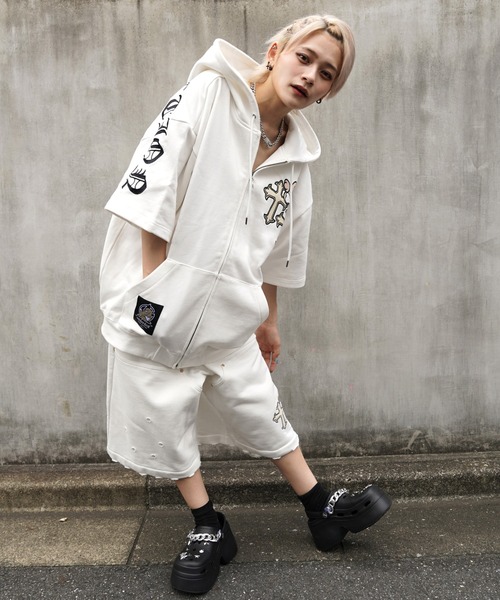 GALFY（ガルフィー） パンツ GA×GALFY-クロスガリノハーツハーフパンツ