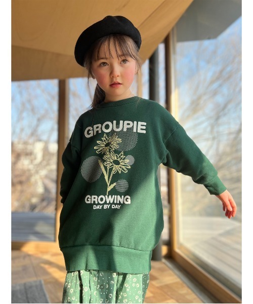 GROOVY COLORS（グルービーカラーズ） トレーナー 裏毛 FLOWER ロング