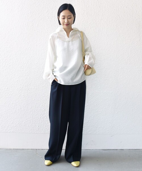 SHIPS（シップス） ブラウス シャツ 「WEB限定」「洗濯機可能」シアー