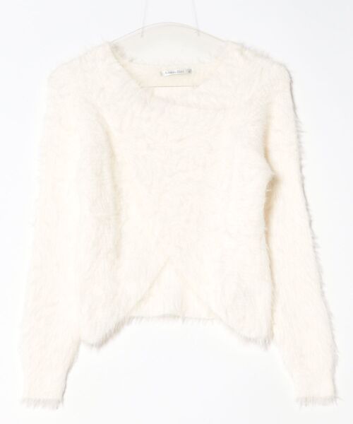 Asterellivi ニット セーター クロス シャギー ニット レディース