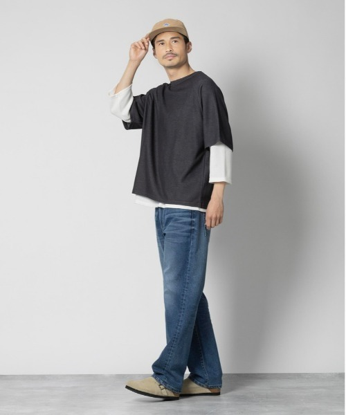 Right-on（ライトオン） tシャツ ラグラン7分袖レイヤード メンズ