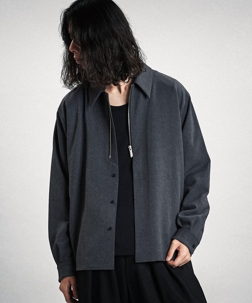 NO ID.（ノーアイディー） シャツ 「NO ID.」Fly-Front Half Zip Shirt