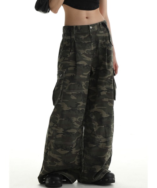 MASONPRINCE カーゴパンツ ワイドシルエット カモフラ ミリタリー