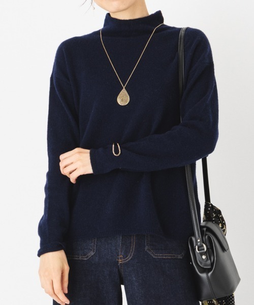 ニット セーター カシミヤ100％ ふんわり ハイネック プルオーバー