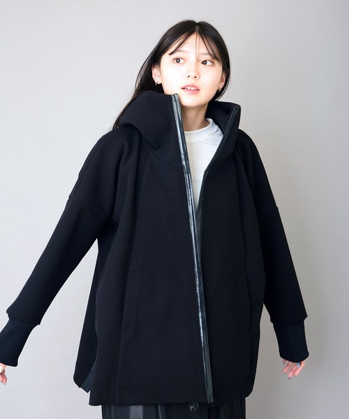 AVIE（アビィ） パーカー メルトンジャージーテントラインパーカー