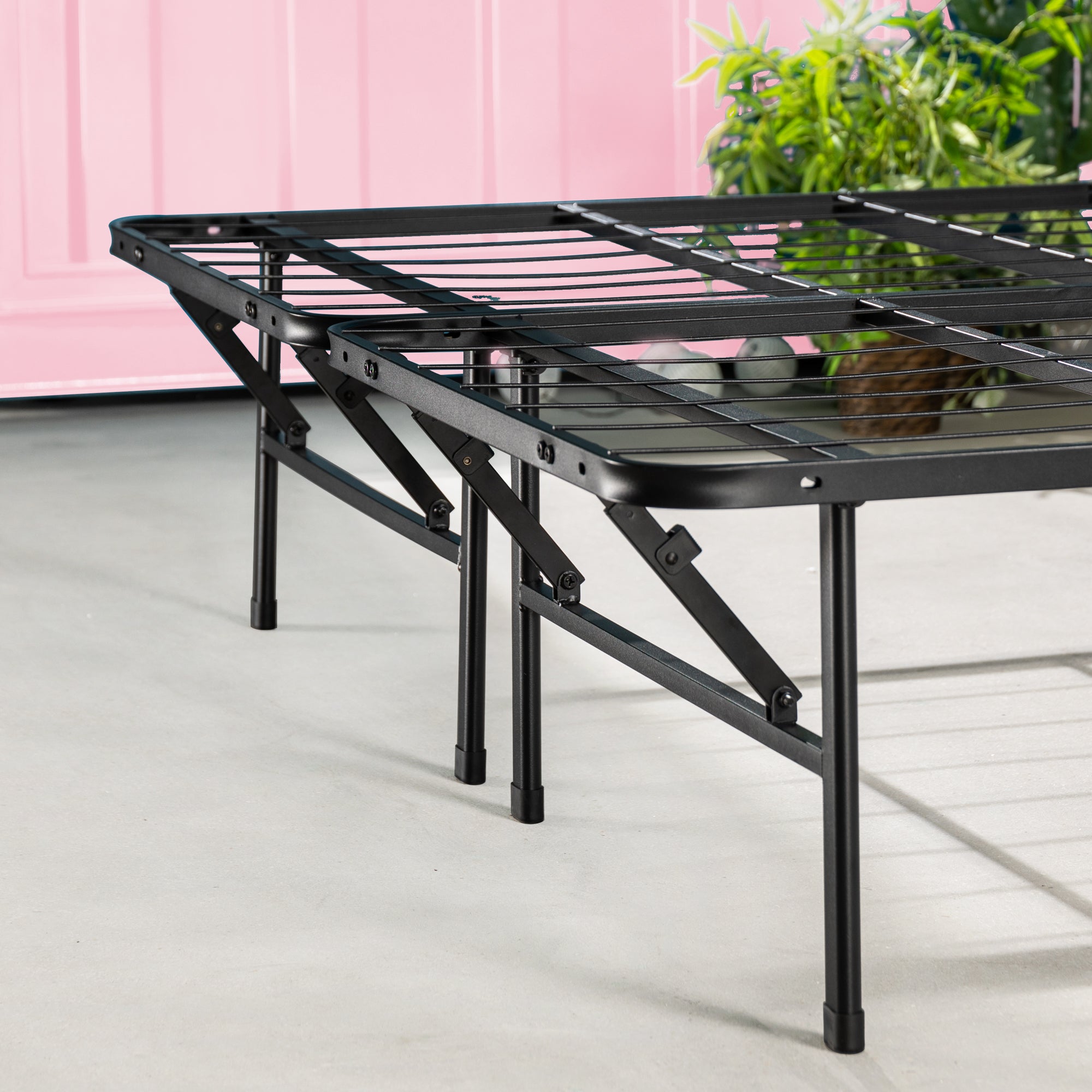 SmartBase ベッドフレーム スチールすのこ 折りたたみ スチールパイプ