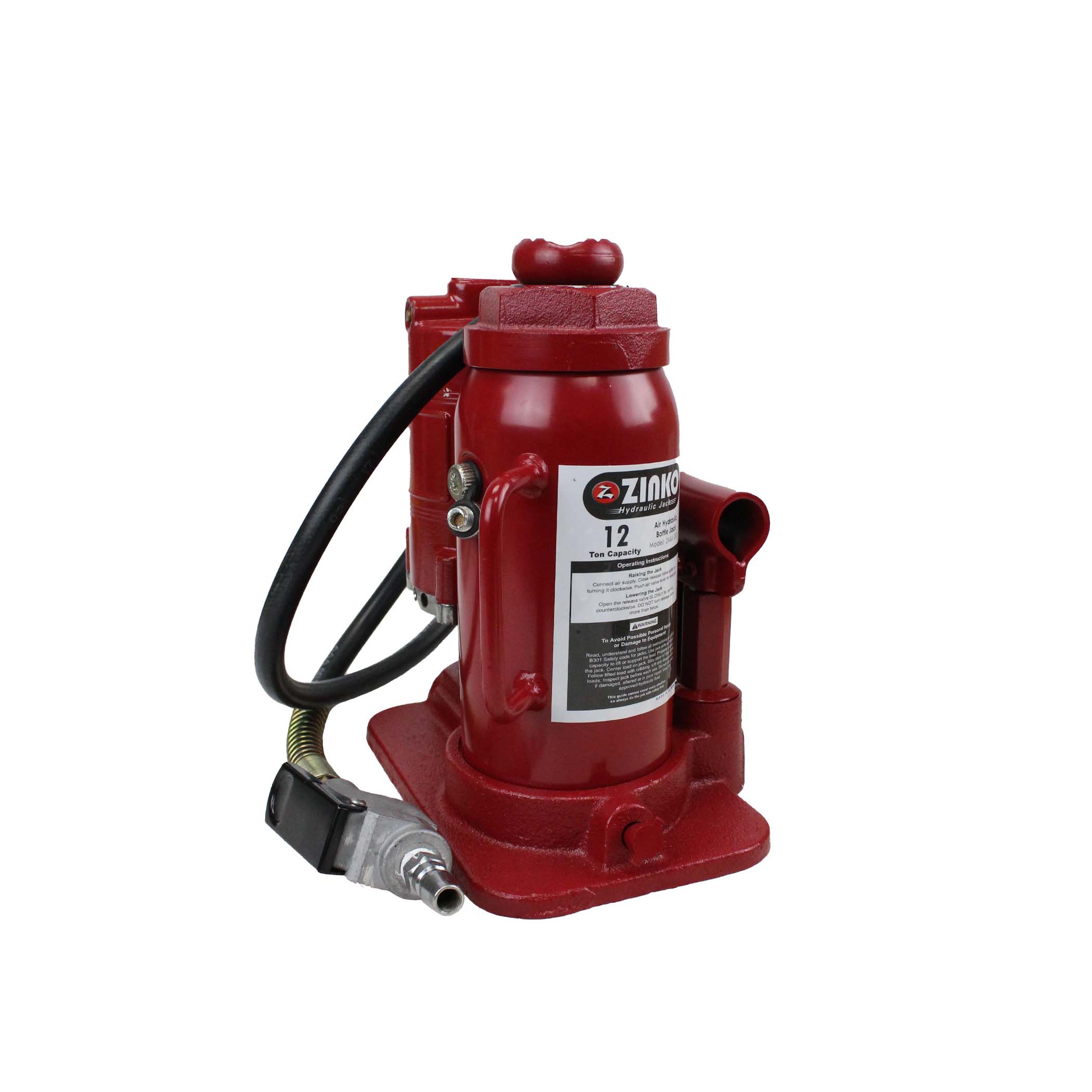 AIR HYDRAULIC BOTTLE JACK - 12 TON MODEL: ZABJ-12C3 – Zinko