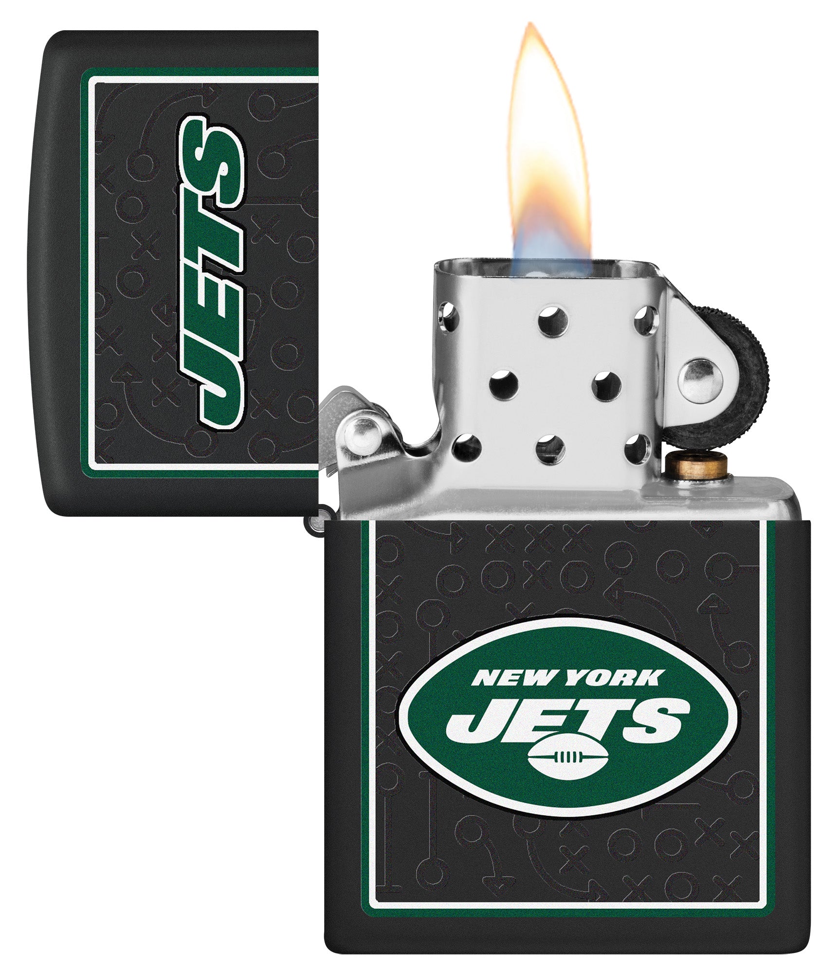 Zippo NFL New York Jets Playbook Design Black Matte Windproof