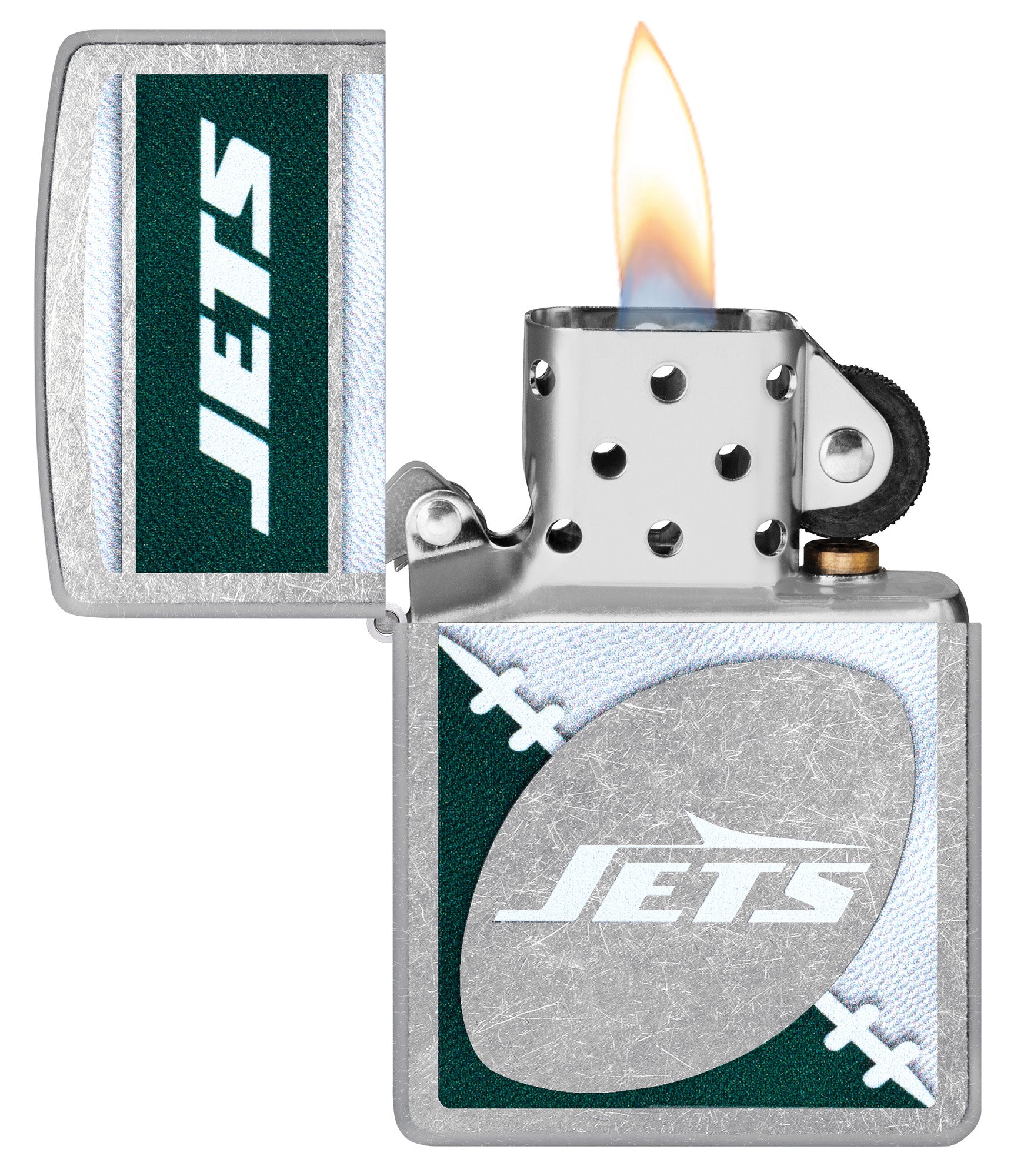 Zippo NFL New York Jets Chrome Logo Design Street Chrome Windproof