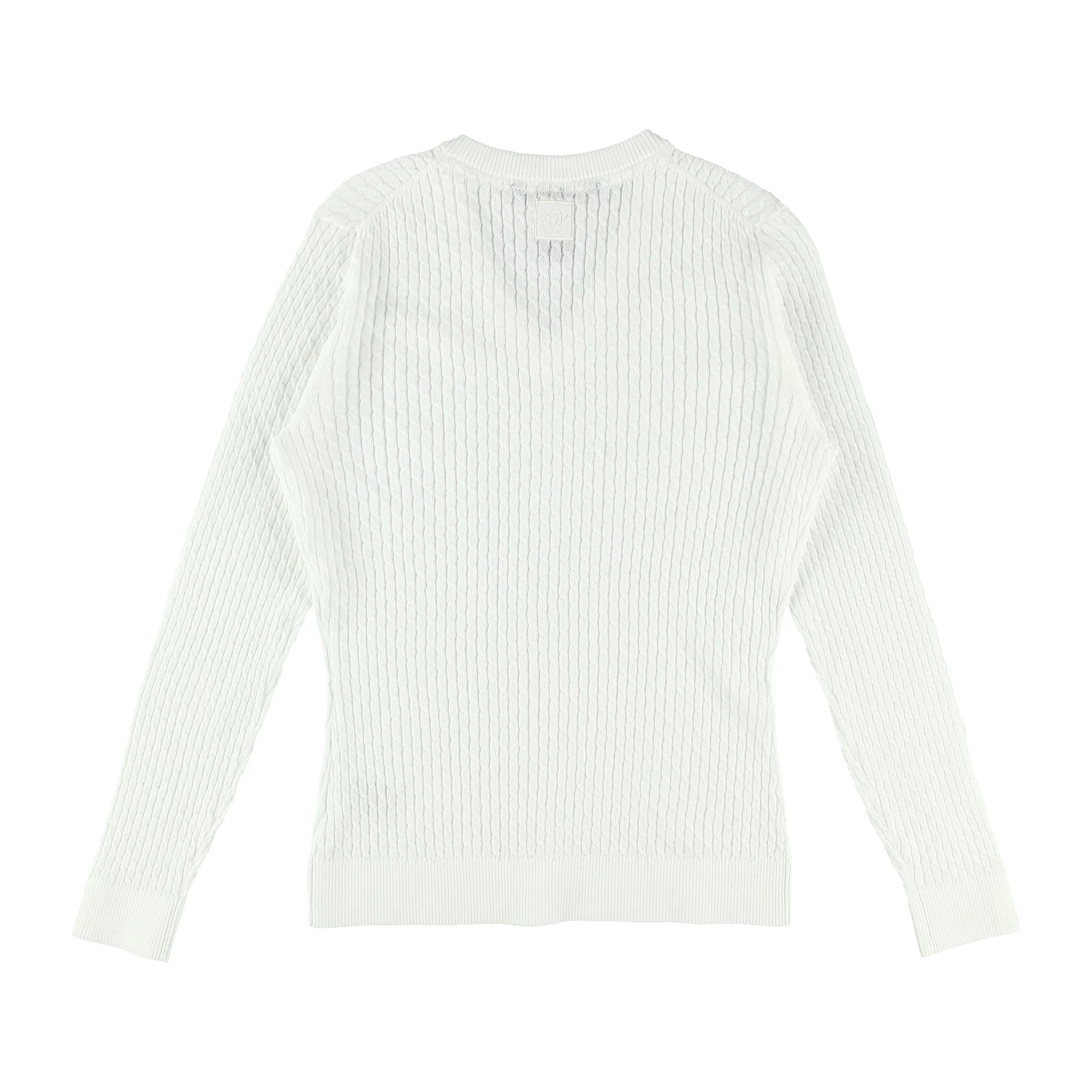 WOMEN ハイゲージコットン 長袖セーター ネイビー