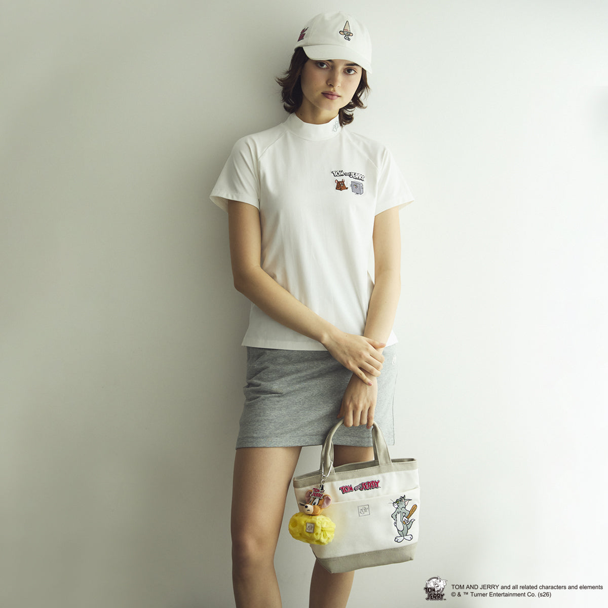 ZOY / TOM and JERRY / WOMEN コンパクトミニ裏毛 スカート グレー