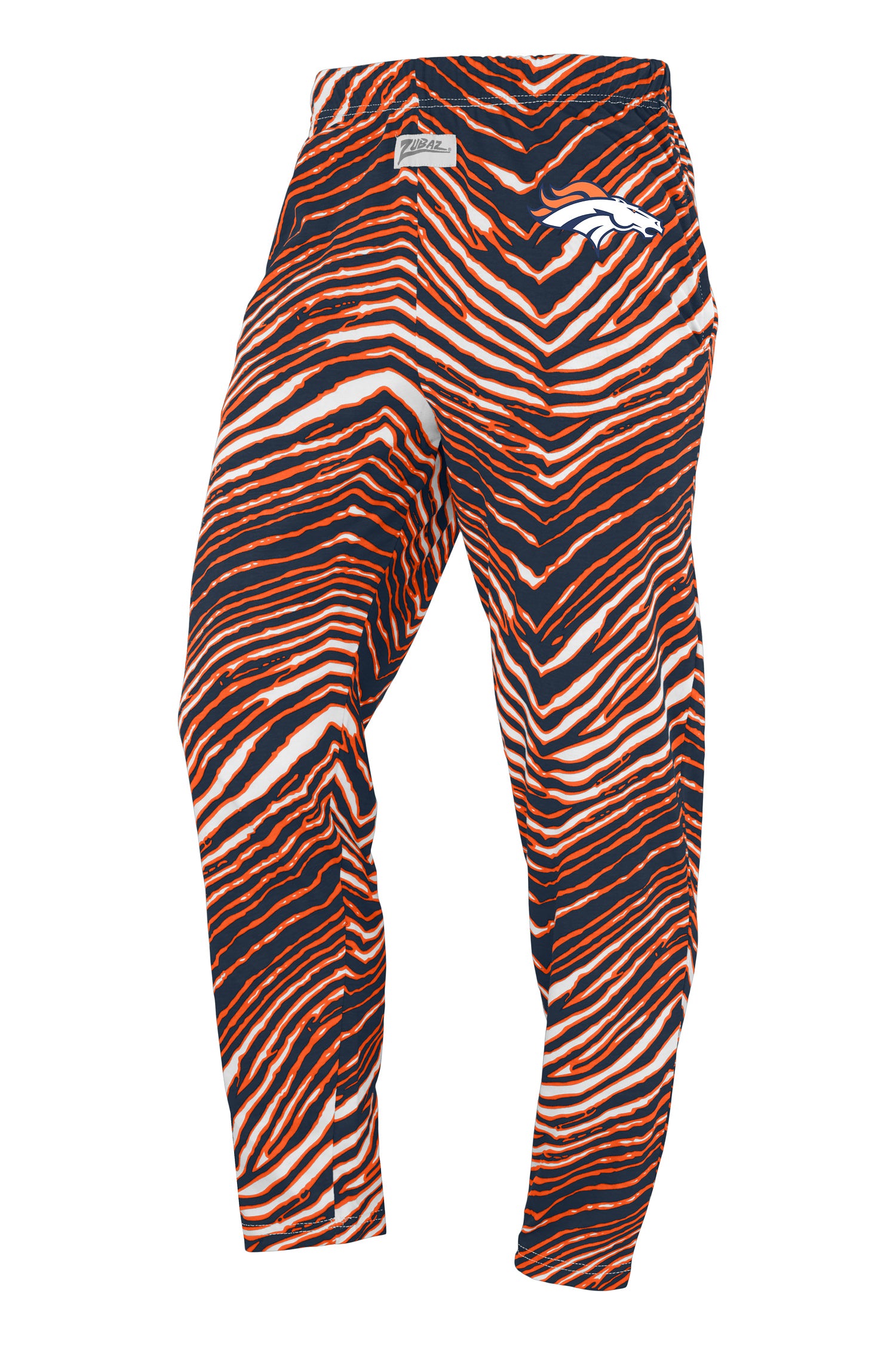 Zubaz NFL Adult Unisex Z88 Zebra Pants, Denver Broncos For Men and Wom