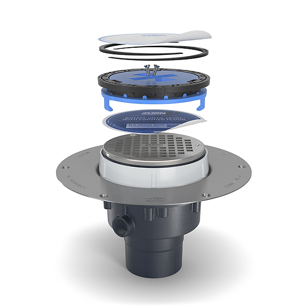 Top Assembly Adjustable Floor Drain With Deck Plate And EZ1
