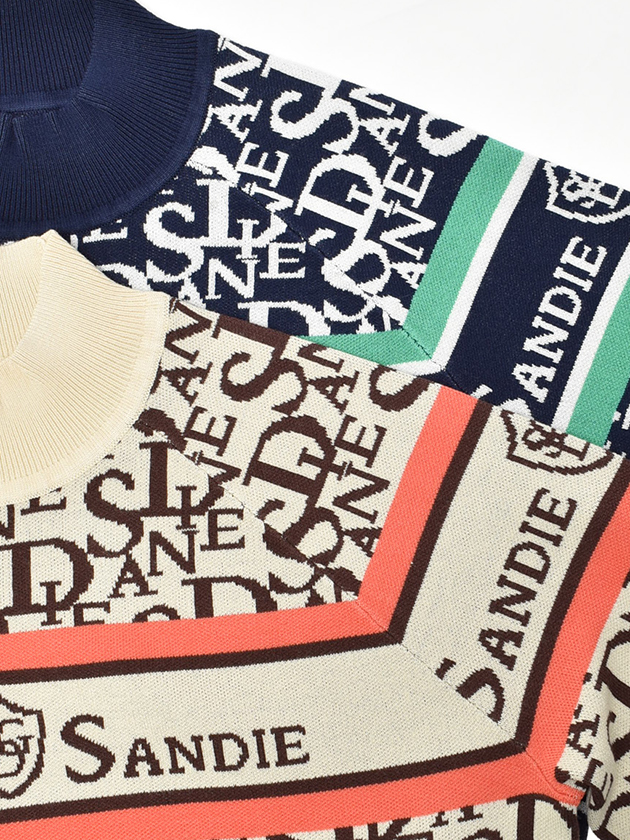 サンディ ロゴジャガードモックネックニット 223-121-22 | レディース