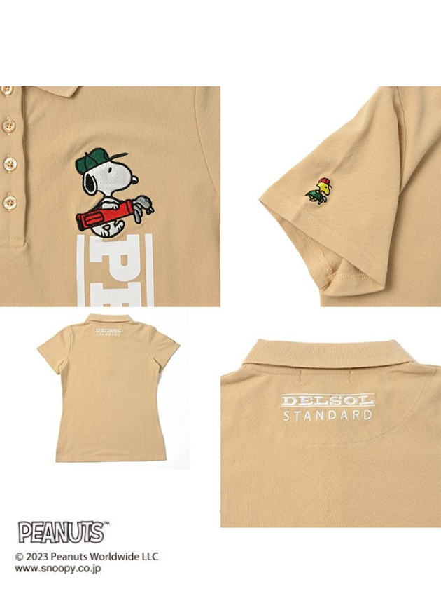 デルソルゴルフ SNOOPY 半袖ポロシャツ 7767（ベージュ） | レディース