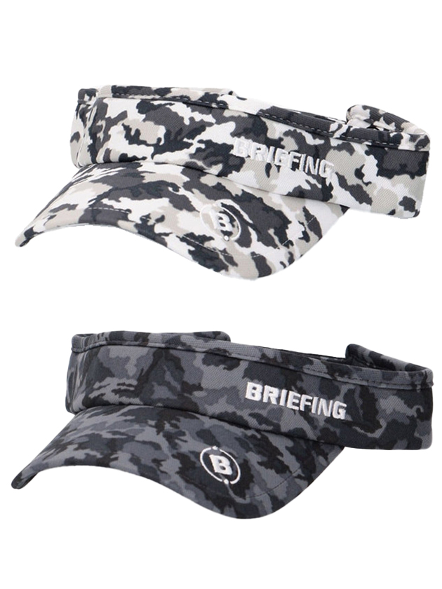 ブリーフィングゴルフ カモフラ柄サンバイザー BRG233W61（ホワイト