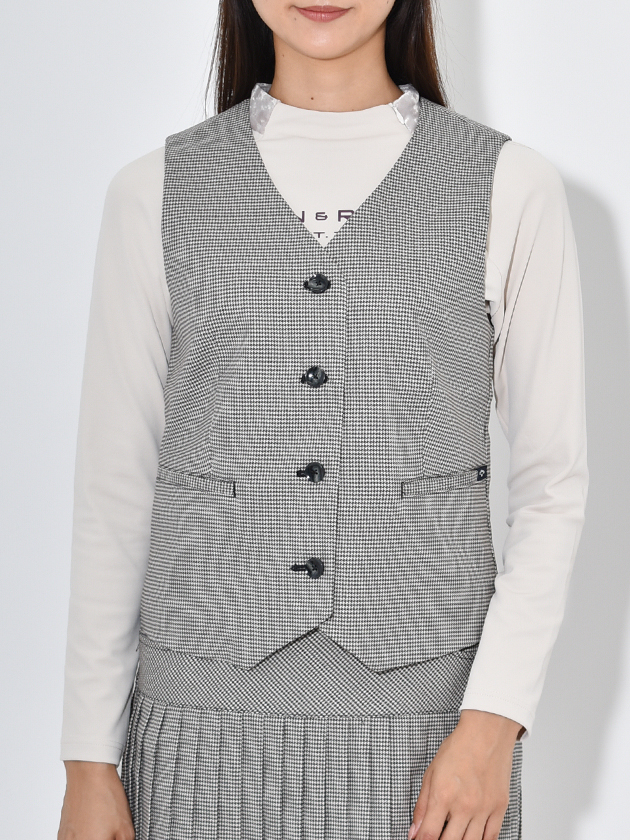 キャロウェイ チェック柄ベスト C24216201（ホワイト） | レディース