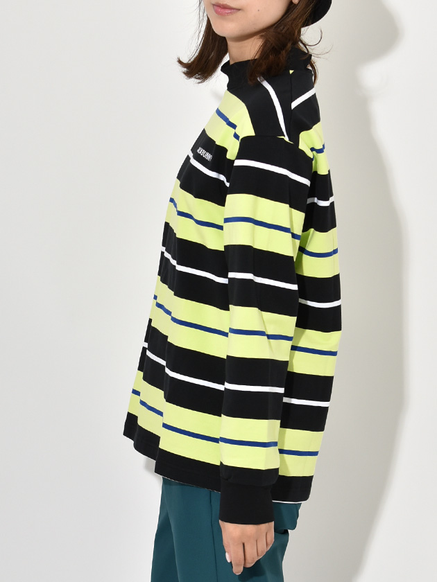 【新品】JACK BUNNY チェック柄長袖　モックネックシャツ　Mサイズ感 ジャックバニー 長袖モックネックカットソー <ボーダー> 263-4266928