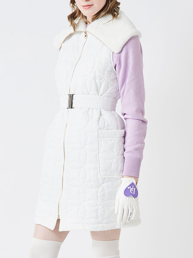 ドゥ アヴニール ファー付中綿キルティングワンピース DAO-6AH06