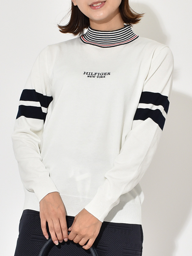 トミーヒルフィガーゴルフ 25年秋冬新作 ボーダーハイネックニット