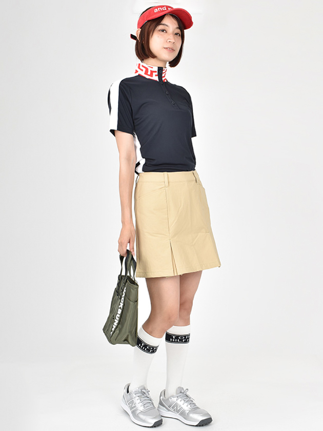 ジェイリンドバーグ ハイネックボタンカラー半袖ポロシャツ 072-27844