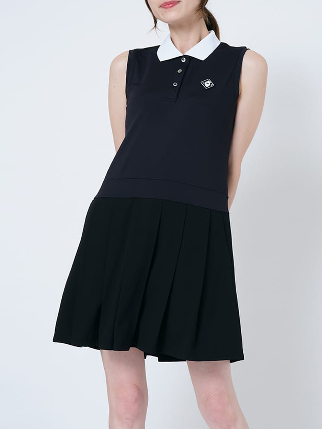 ヴィトゥエルヴ ノースリーブポロワンピース V122410-OP02（ブラック