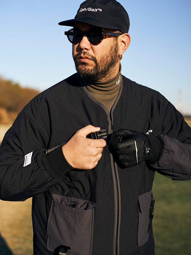 キャプテンズヘルムゴルフ 中綿ノーカラージャケット(メンズ) CHG25-AW