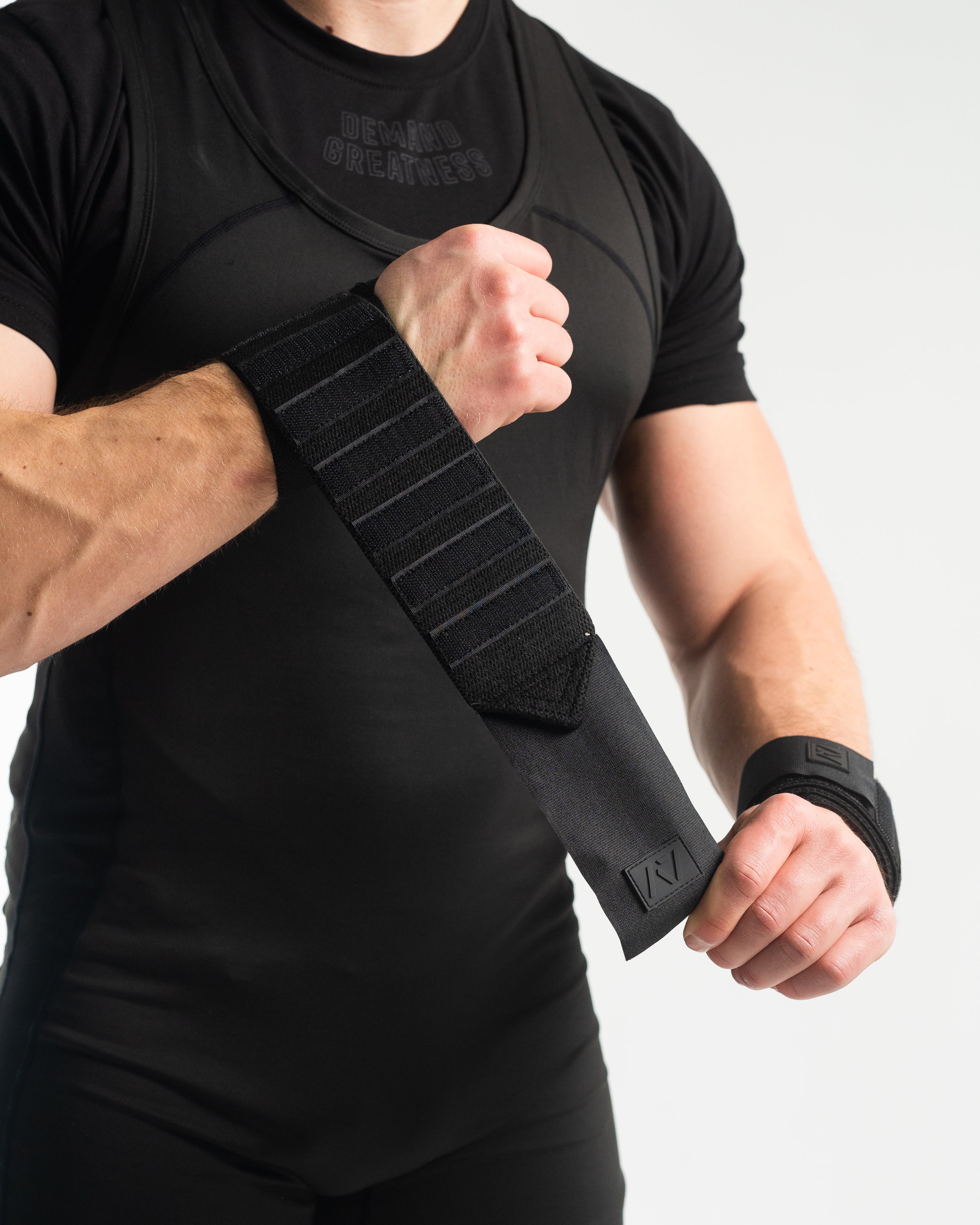 Zebra Black Wrist Wraps | Lifting Straps in Black | A7