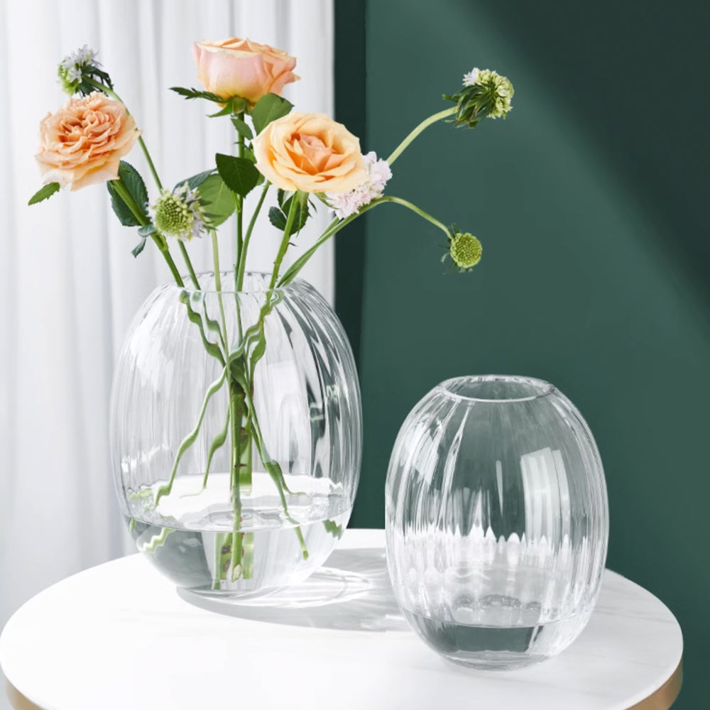 ラウンドガラスフラワーベース – acacia