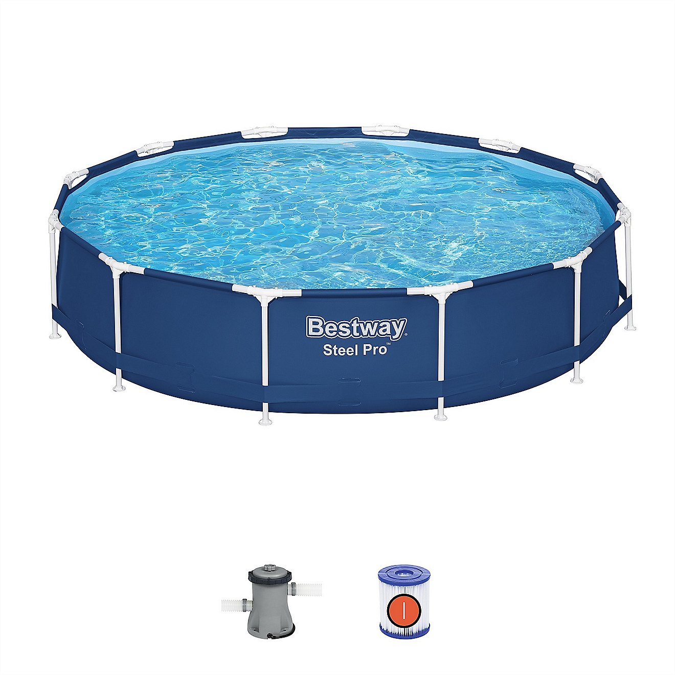 Bestway Steel Pro 12 ft x 30 in Above Ground Pool Set | Academy
