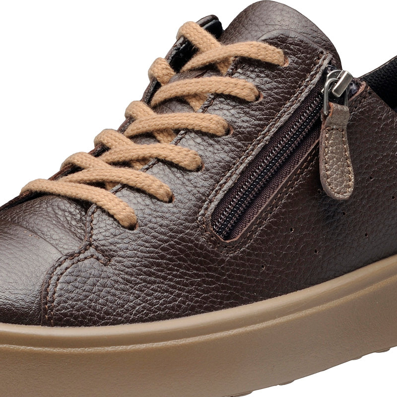 アキレス・ソルボ C 429 コーヒー｜牛革3E ファスナー付きシューズ