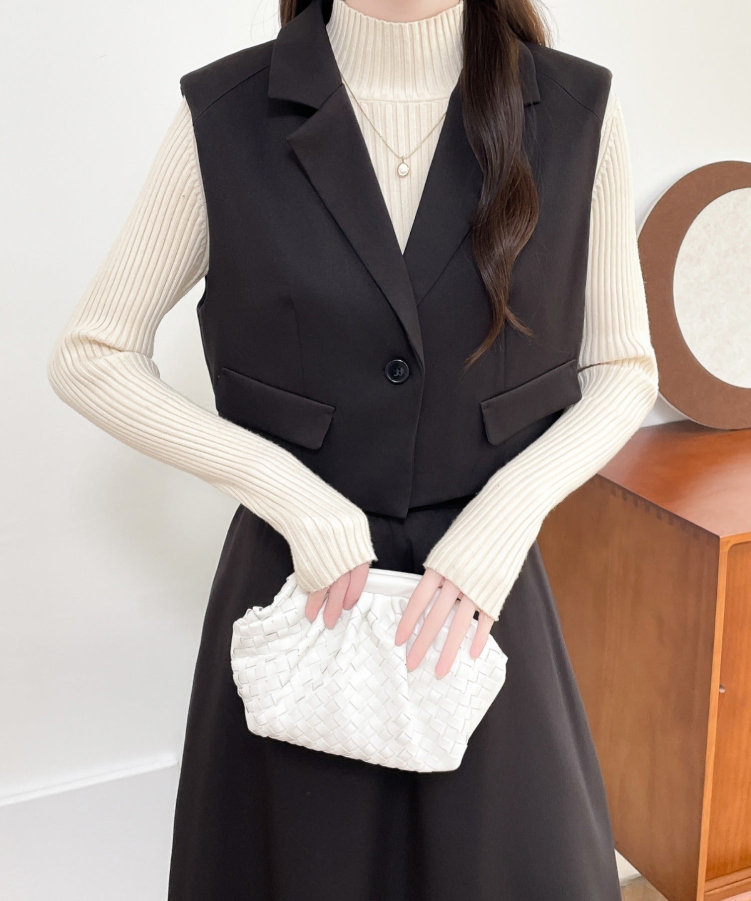 archivio ベルベット調ベスト スカート セット 38 archivio ベルベット