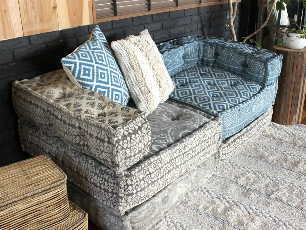 クーポン対象】ブロック マルチ ソファ コーナー ノス ブルー - a