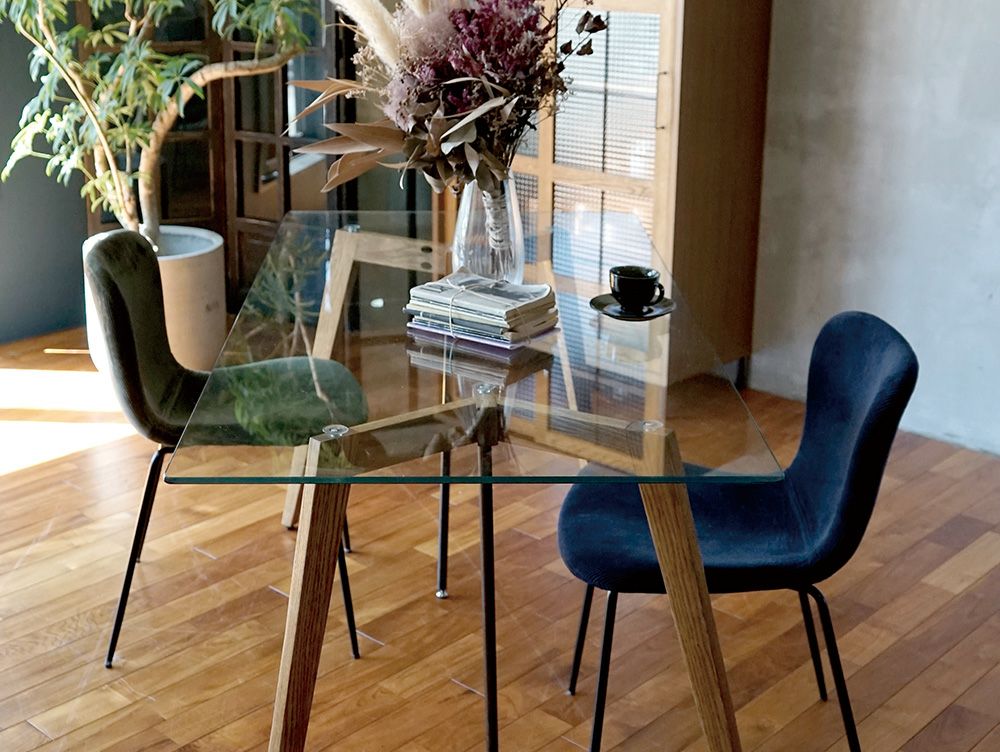 送料無料】Gノット ガラス テーブル 1500 クリア - a.depeche(アデペシュ)